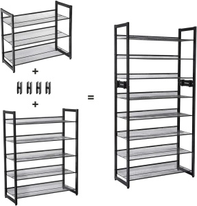 Шкаф за обувки, Songmics, 5 рафта, 15-20 двойки, Черен, 30.5 x 74 x 103.8 см - Img 5