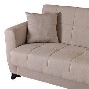 Canapea extensibila cu 3 locuri si spatiu de depozitare, Modesto, Pako, Crem 213x84x86 cm - Img 7