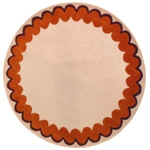 Covor rotund Wiggle Wool Portocaliu 160x160 cm - Img 5