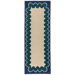Covor traversa Wiggle Wool Turcoaz 80x230 cm - Img 5