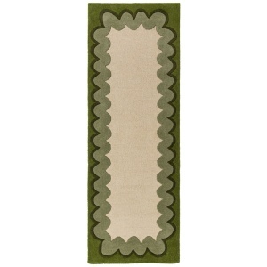 Covor traversa Wiggle Wool Verde oliv 80x230 cm - Img 5