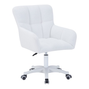 Fotoliu rotativ Givole, Pako World, Textil, Alb, 55x50x76-86 cm