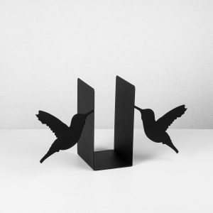 Kitap tutucu декоративна метална поставка за книги Black 42.5x14x22 cm cm - Img 4