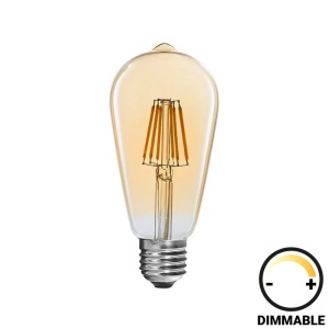 LED крушка ST64 с възможност за димиране 4W E27 кехлибар 6.4x6.4x6.4x14.7 cm