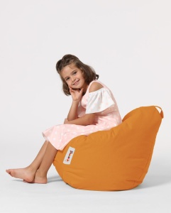 Premium Градински фотьойл с пуф Orange 60x60x25 cm - Img 2