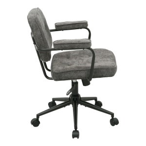 Scaun birou, Leberta, Antracit, 64x63.5x86 cm - Img 4