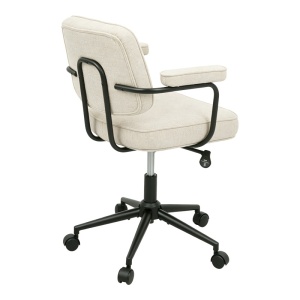 Scaun birou, Leberta, Bej, 64x63.5x86 cm - Img 3