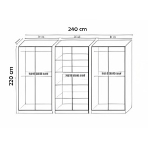 DRESSING CU 6 USI ALB - ELEGANTA SI FUNCTIONALITATE 240X220X50 - Img 2