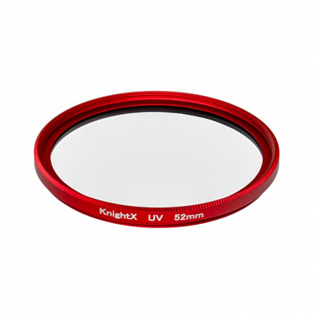 Filtru UV KnightX 52 mm Rosu sticla optica Super Slim