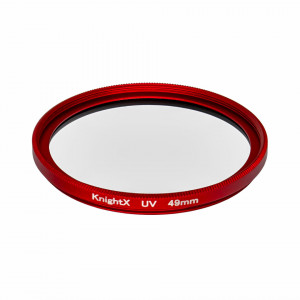 Filtru UV KnightX 49 mm Rosu sticla optica Super Slim