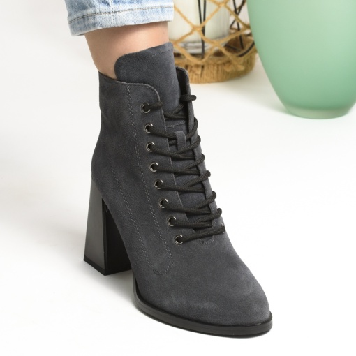 Botine Piele Naturala Gri TN6306-2