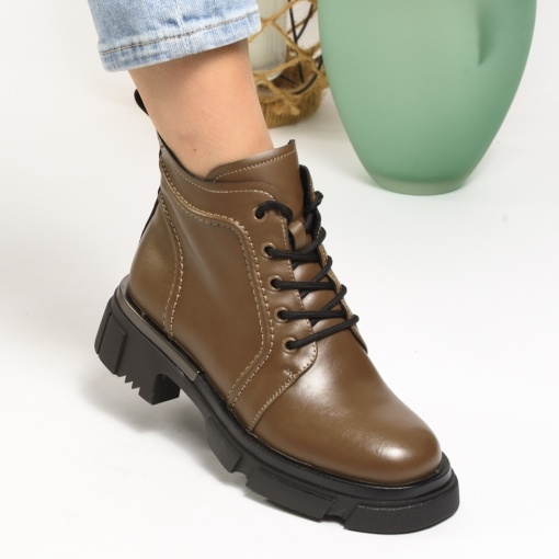 Ghete Piele Naturala Imblanite Talpa Striată Maro XT24025