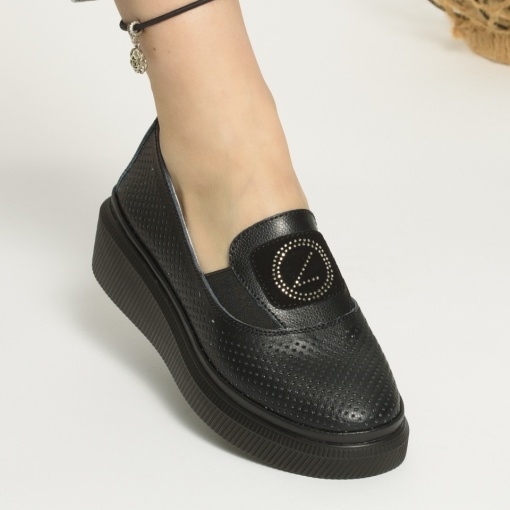 Pantofi Talpa Ortopedica Piele Naturala Negri JY3871