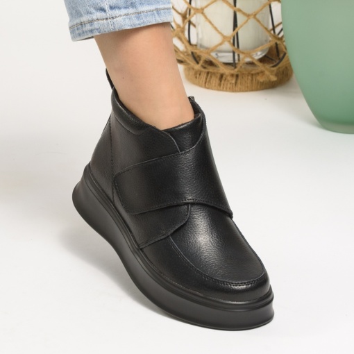 Ghete Imblanite Piele Naturala Negre T3085