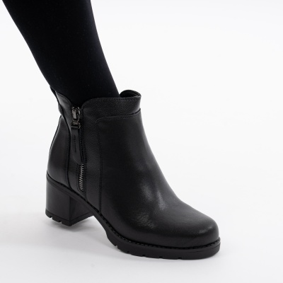Botine Piele Naturala Negre 156