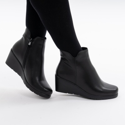 Botine Piele Naturala Negre 2809