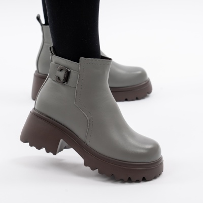 Ghete Piele Naturala Gri 80830-6