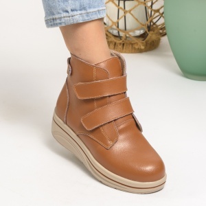 Ghete Piele Naturala Imblanite Talpa Casual Camel 1960-2