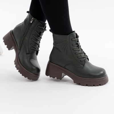 Ghete Piele Naturala Kaki 80830-3