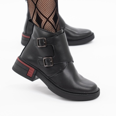 Ghete Piele Naturala Negre T2630