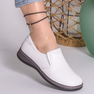 Pantofi Casual Piele Naturala Albi AP2115