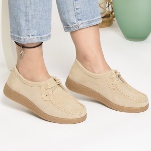 Pantofi Casual Piele Naturala Bej 8517-1