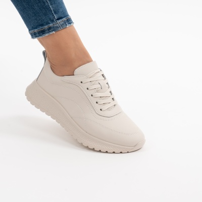 Pantofi Casual Piele Naturala Bej F001-977