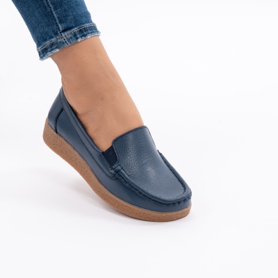 Pantofi Casual Piele Naturala Bleumarin 1121-2