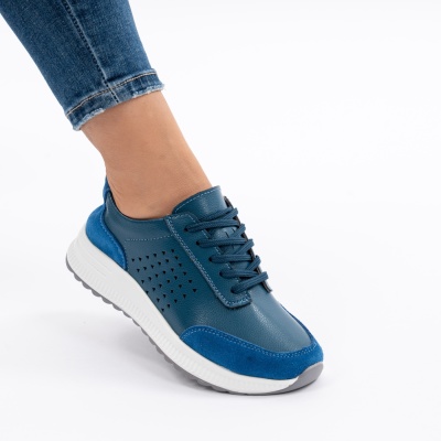 Pantofi Casual Piele Naturala Blue AN521