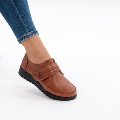 Pantofi Casual Piele Naturala Camel AN551