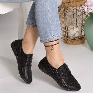 Pantofi Casual Piele Naturala Cod 009-1 Negri
