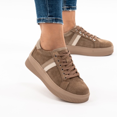 Pantofi Casual Piele Naturala Kahki F001-971
