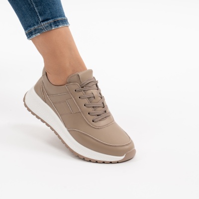 Pantofi Casual Piele Naturala Kahki F001-973