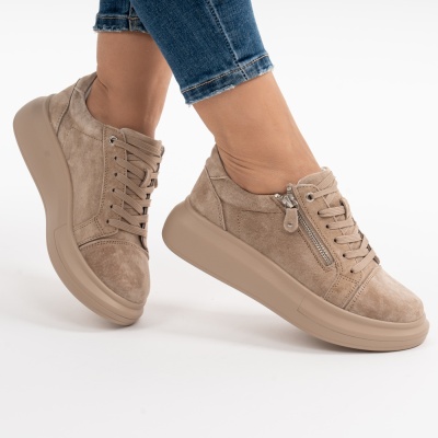 Pantofi Casual Piele Naturala Kahki F002-651