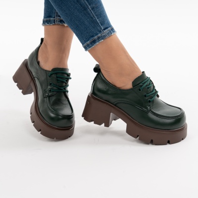 Pantofi Casual Piele Naturala Kaki AN50318