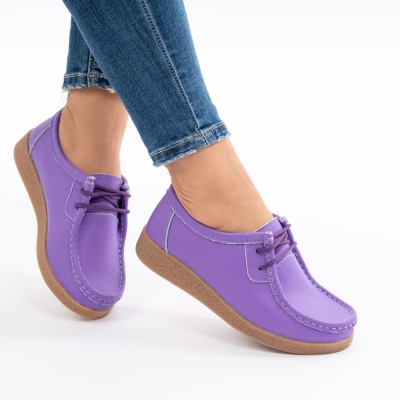 Pantofi Casual Piele Naturala Mov 212