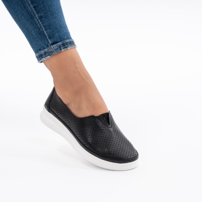 Pantofi Casual Piele Naturala Negri 601