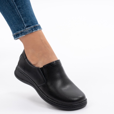 Pantofi Casual Piele Naturala Negri AP2115