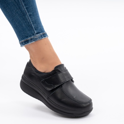 Pantofi Casual Piele Naturala Negri F002-56