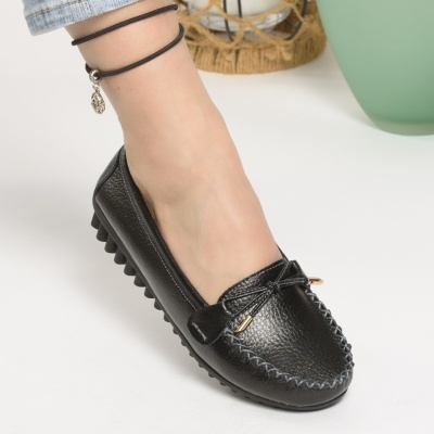 Pantofi Casual Piele Naturala Negri FZ8817