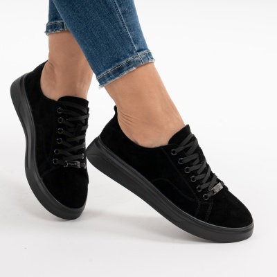 Pantofi Casual Piele Naturala Negru F005-031