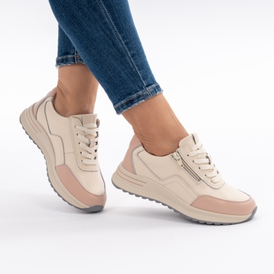 Pantofi Casual Piele Naturala Pink AN256