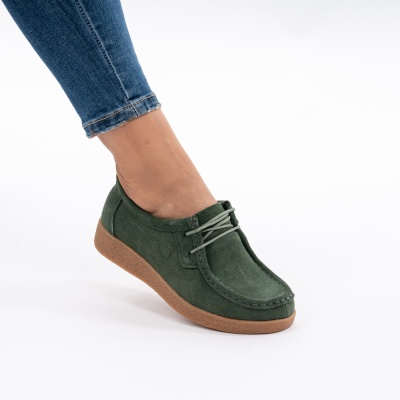 Pantofi Casual Piele Naturala Verde 8517-1