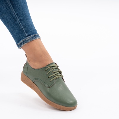 Pantofi Casual Piele Naturala Verde AN1121-5