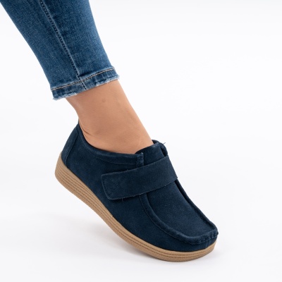 Pantofi Casual Piele Naturala WK 214 Albastri