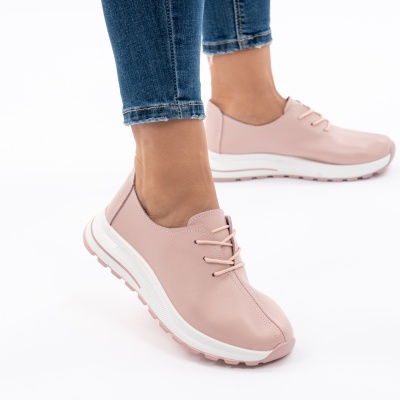 Pantofi Dama Piele Naturala Roz T-5931