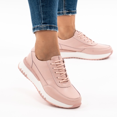 Pantofi Dama Piele Naturala Roz T5103