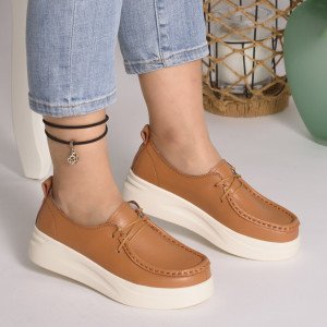 Pantofi Piele Naturala 203 Camel