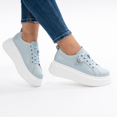Pantofi Piele Naturala Blue 881