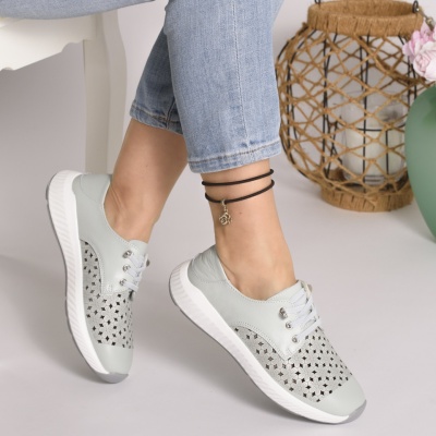 Pantofi Piele Naturala Blue A046